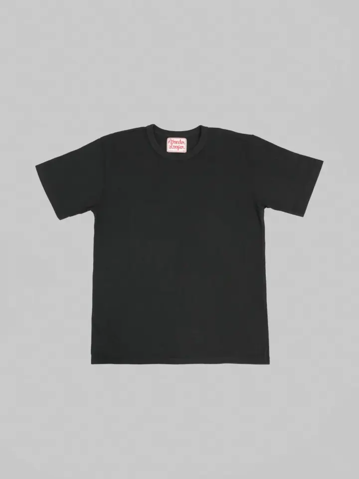 Wonder Looper ELS Recycled Cotton Slub Crewneck T-Shirt Black