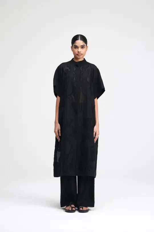 Izumi Hand-Embroidered Long Shirt