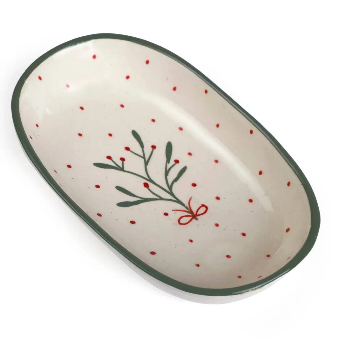 White Handmade Ceramic Serving Bowl | Handpainted Ceramic