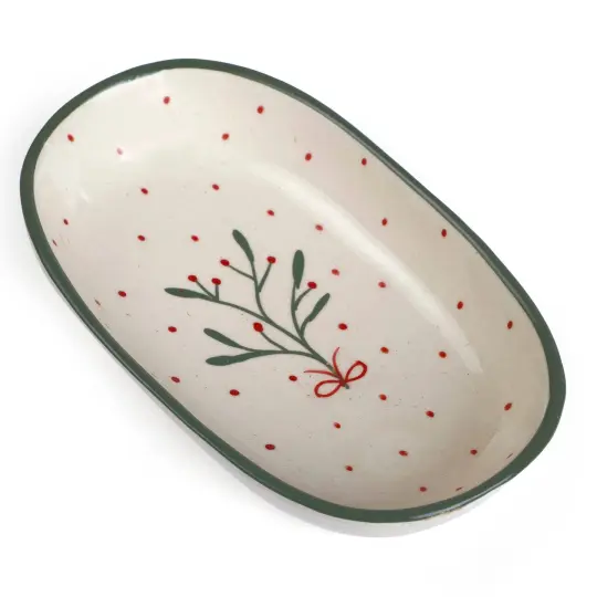 White Handmade Ceramic Serving Bowl | Handpainted Ceramic