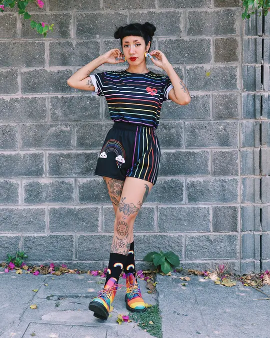 Rainbow & Heart - Short Shorts