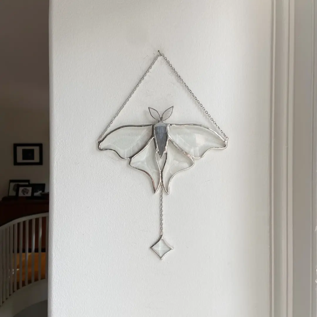 Beveled Glass Luna Moth