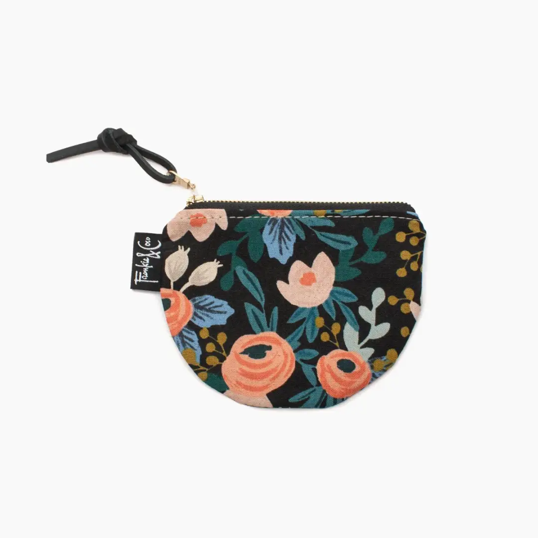 Richmond Half Moon Pouch in Dark Roses