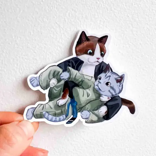 Catjitsu Technique 006 - Bow and Arrow Choke Sticker, 3"