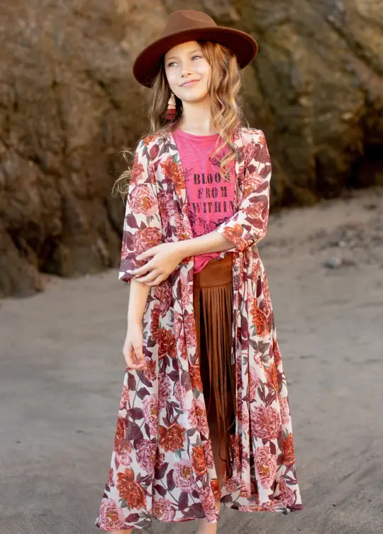 Katherine Duster in Blush Floral