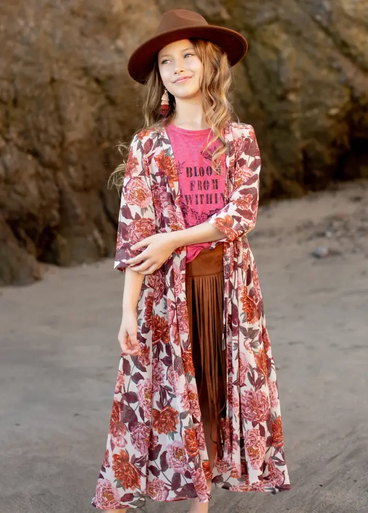 Katherine Duster in Blush Floral