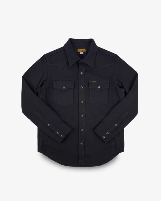14oz Herringbone CPO Western Shirt - Black
