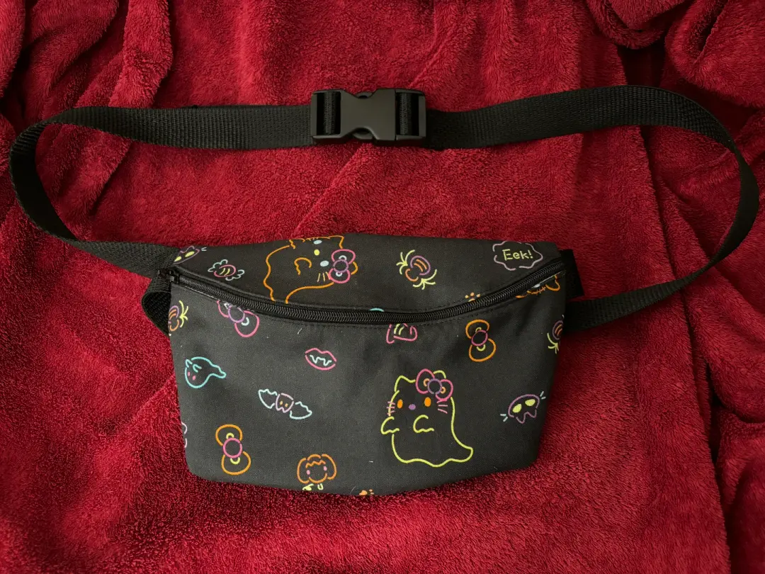 Neon Ghost Cat Fanny Pack
