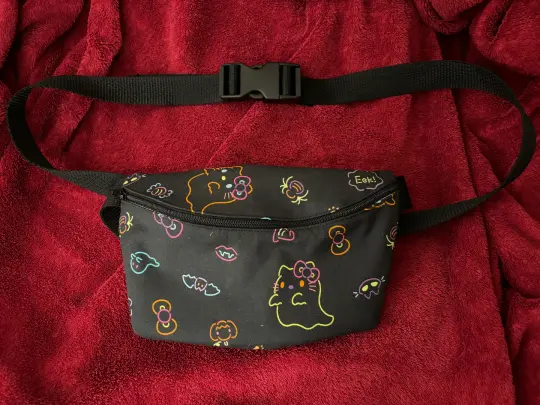 Neon Ghost Cat Fanny Pack