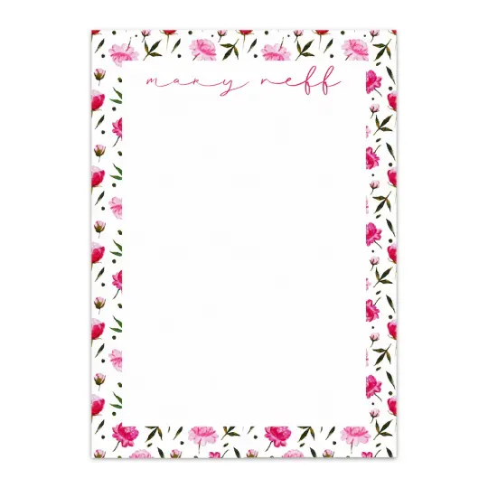 Women's Bold Pink Floral Custom Notepad