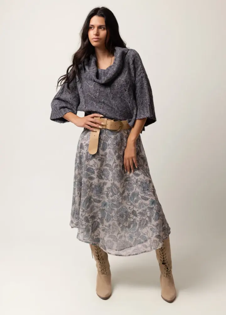 Sana Skirt in Whisper Blue Floral