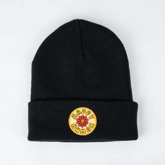 Happy Human | Jet Black - Adult Beanie