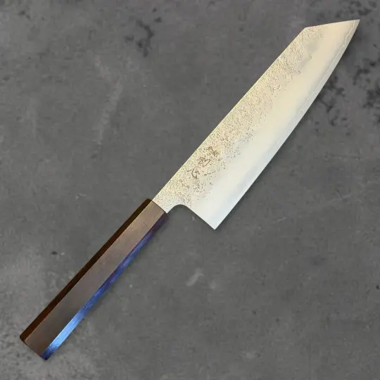 Hatsukokoro Ginrei Silver #3 Nashiji Kiritsuke Gyuto 210mm – Ebony Handle