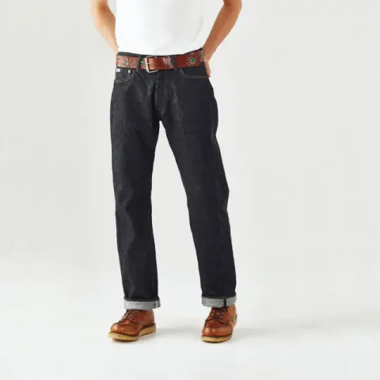 15oz Loose Straight Jeans with Cinch Back [SD-102CB]