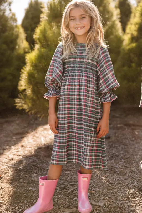 Mini Florrie Nightgown in Season's Greetings Plaid