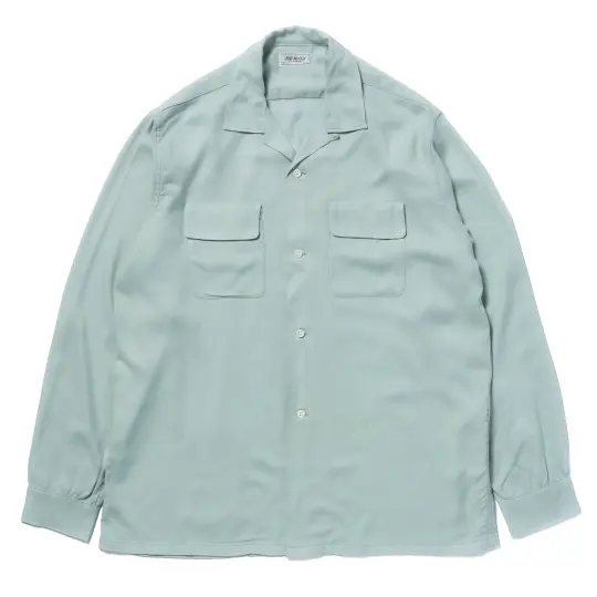 OPEN COLLAR RAYON SHIRT