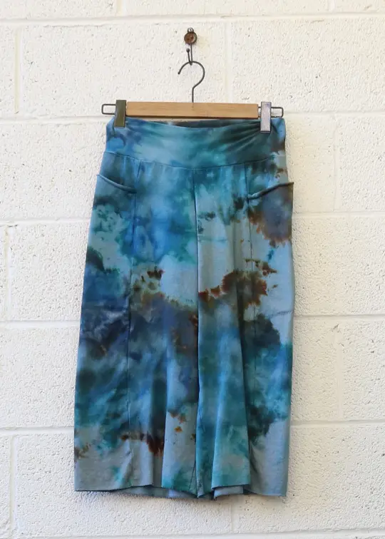 OOAK - Perfect Pockets Gauchos  / M / MED Hemp/Organic Cotton / Ice Dye (184)