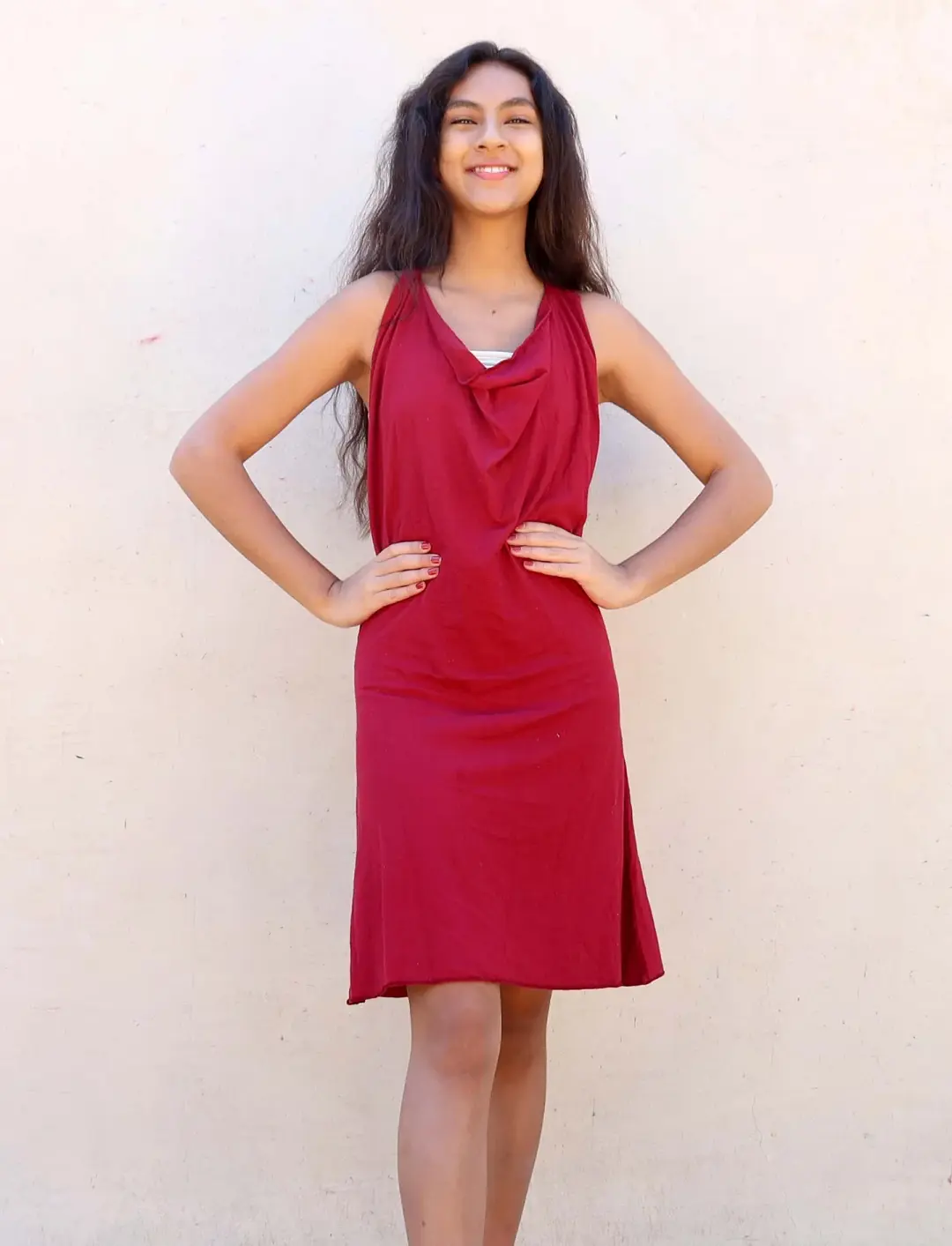 Float Neck Racerback Simplicity Short Dress