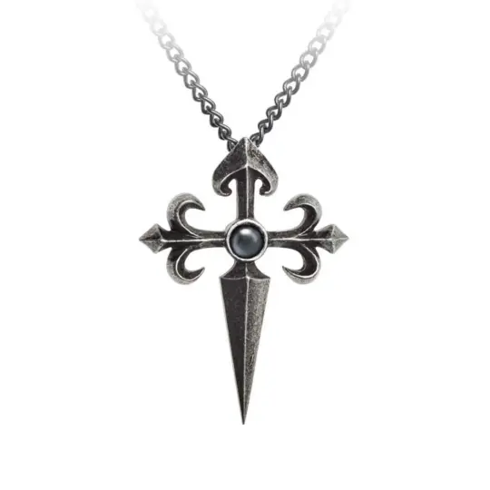 Santiago Cross Pendant with Hematite Cabochon