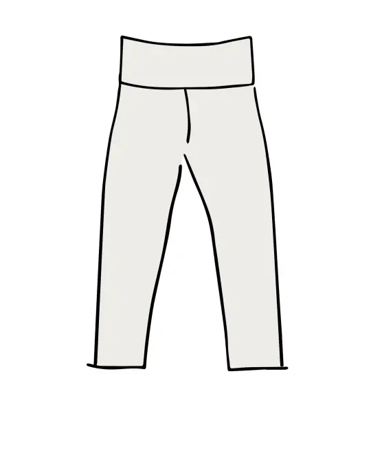 High Rise 3/4 Length Leggings Plain Vanilla