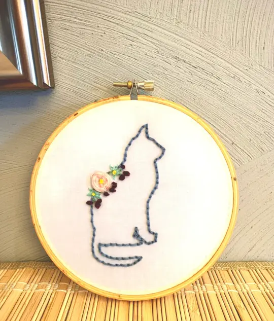 Cat Sihlouette Embroidery Kit