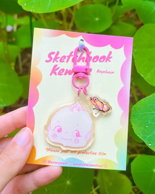Sketchbook Kewpie Keychain