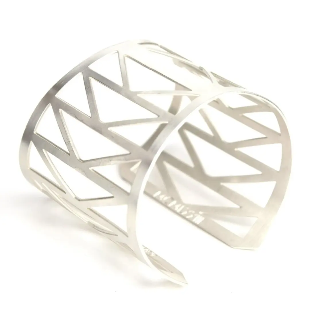 Silver plated Fremont Bridge cuff bracelet