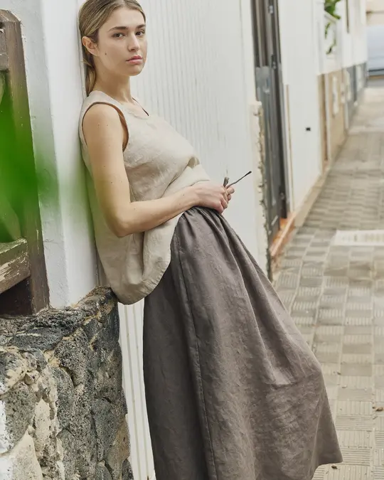 PRAGUE swing linen tank top