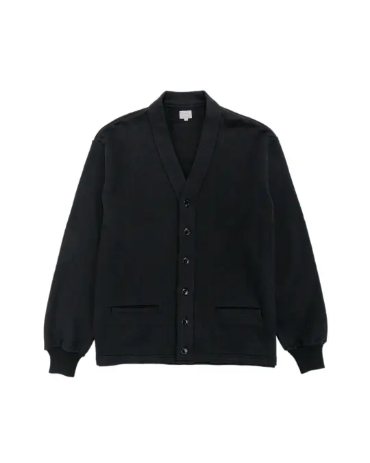 The Real McCoy's MC25115 10oz. Loopwheel Sweatshirt Cardigan Black