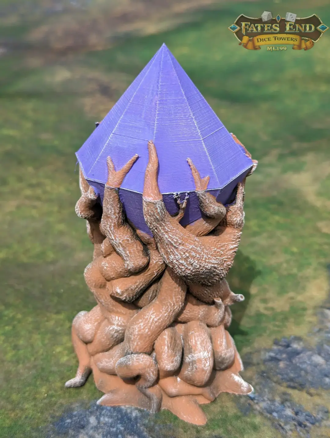 Druid's Crystal Focus 3D Printed Dice Jail | RPG Dice Vault | D20 Box | Player Gift - Guard Your Dice with Nature's Luminous Mystique!
