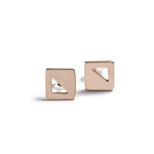 Recast Mini Square stud earrings