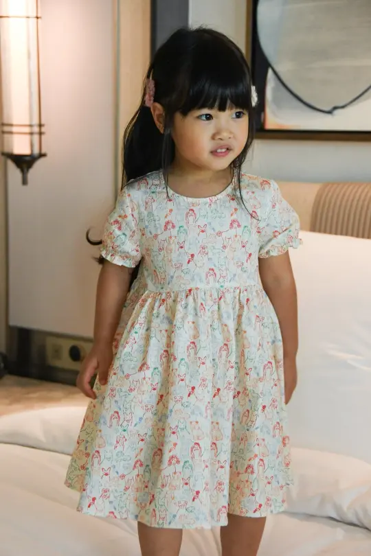 Scarlett Dress - Colourful Puppies