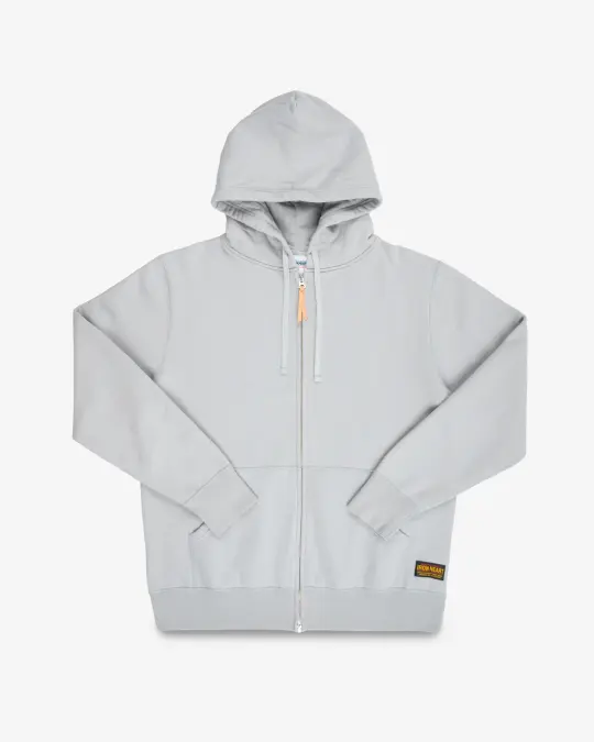 14oz Ultra Heavyweight Loopwheel Cotton Zip Up Hoodie - Grey