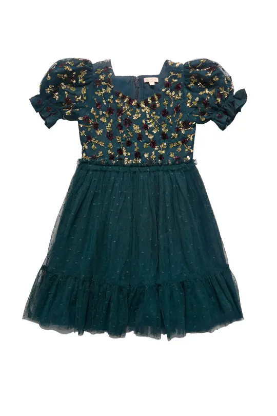 Mini Adara Dress in Green
