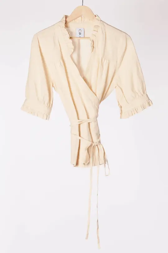 Milky White, Bennet Blouse, Short Sleeve