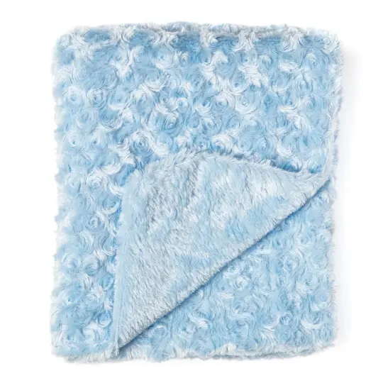 necessities by tendertyme Baby Boys and Girls Curly Plush Blanket, Blue