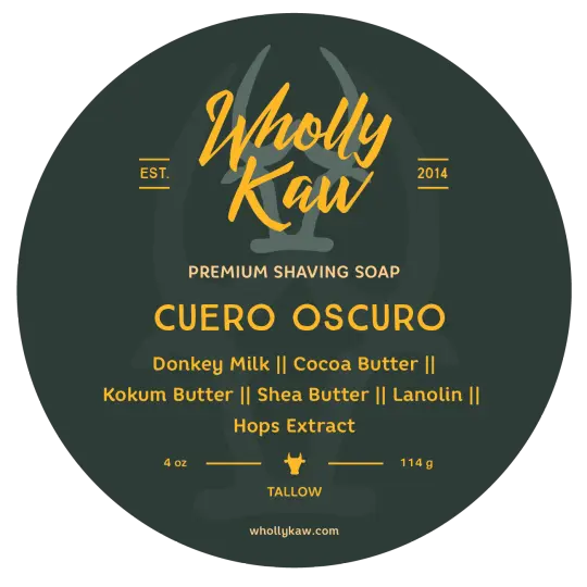 Cuero Oscuro Leather Shaving Soap, Tallow/Vegan
