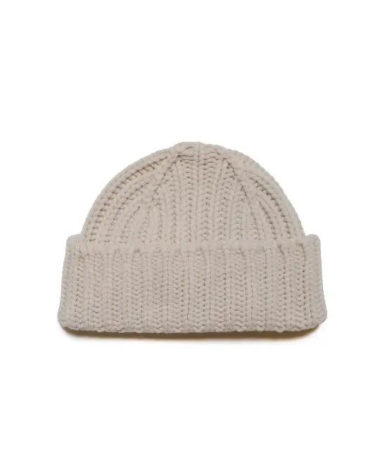 Margaret Howell Chunky Rib Beanie Merino Cashmere Cream