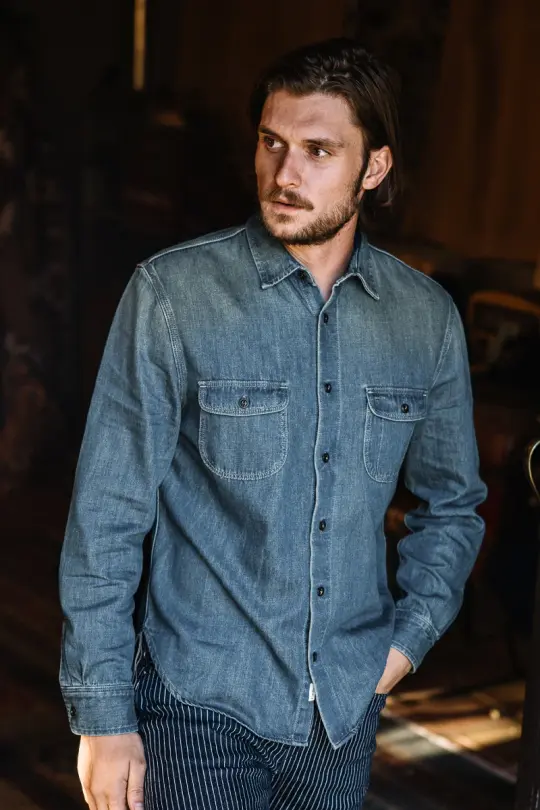 The Brace Shirt  7oz Denim - Craig