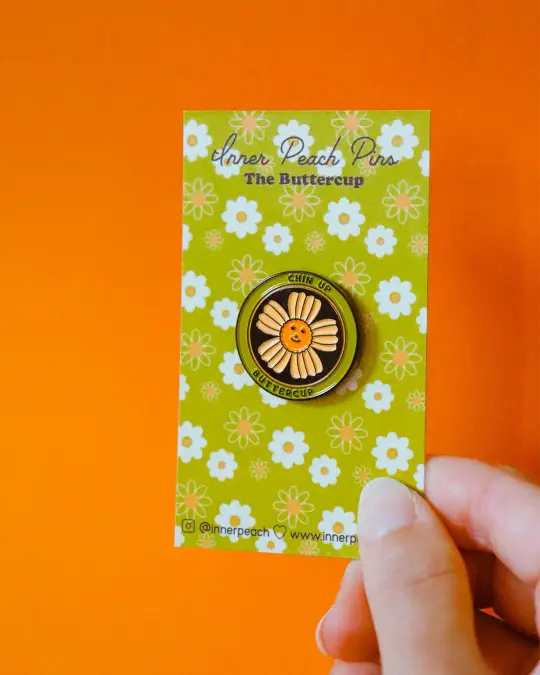 Chin Up Buttercup Pin