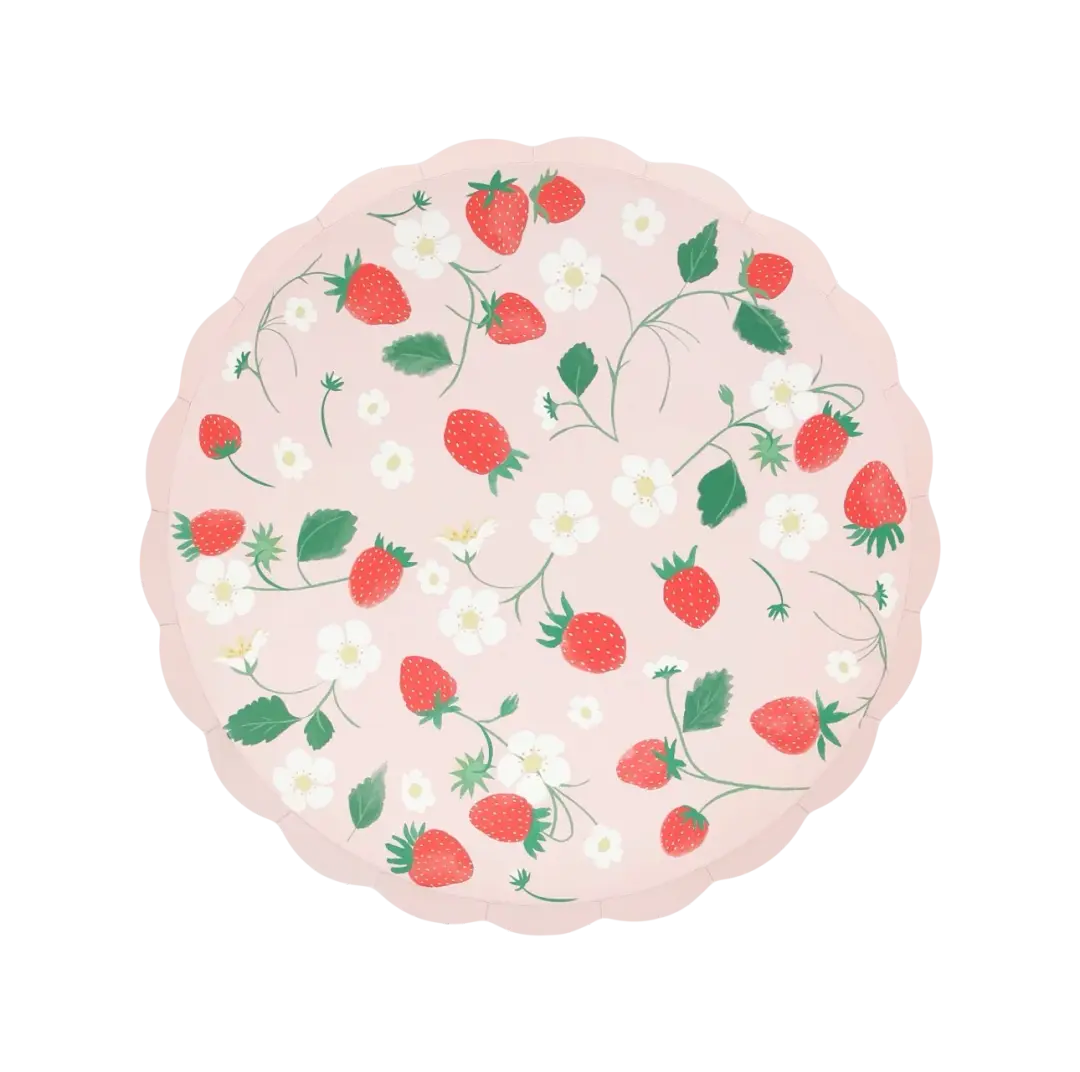 Meri Meri Strawberry Pattern Dinner Plates