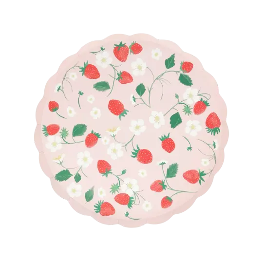 Meri Meri Strawberry Pattern Dinner Plates