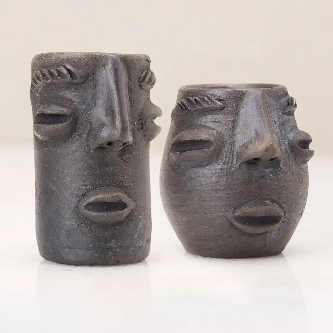 Atzompa Portrait Face Clay Mezcal Shot Glass