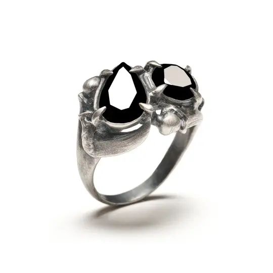 Midnight Madness. Cat claw and Onyx Ring.
