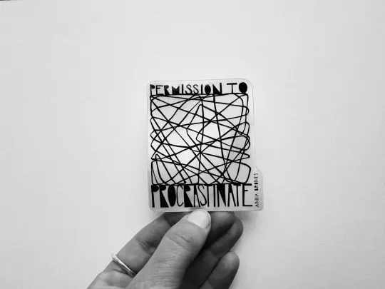 "Permission to Procrastinate" Sticker