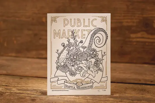 Market Bouquet - Limited Edition Letterpress Print (8.5 x 11")
