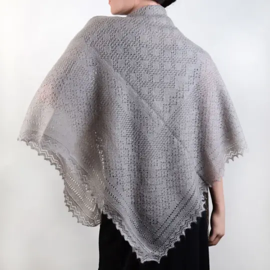 Warm Grey Russian Orenburg Shawl