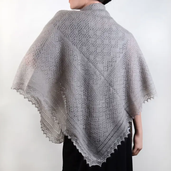 Warm Grey Russian Orenburg Shawl