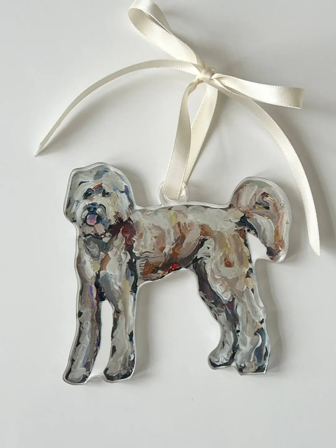 Doodle Love Acrylic Christmas Dog Ornament