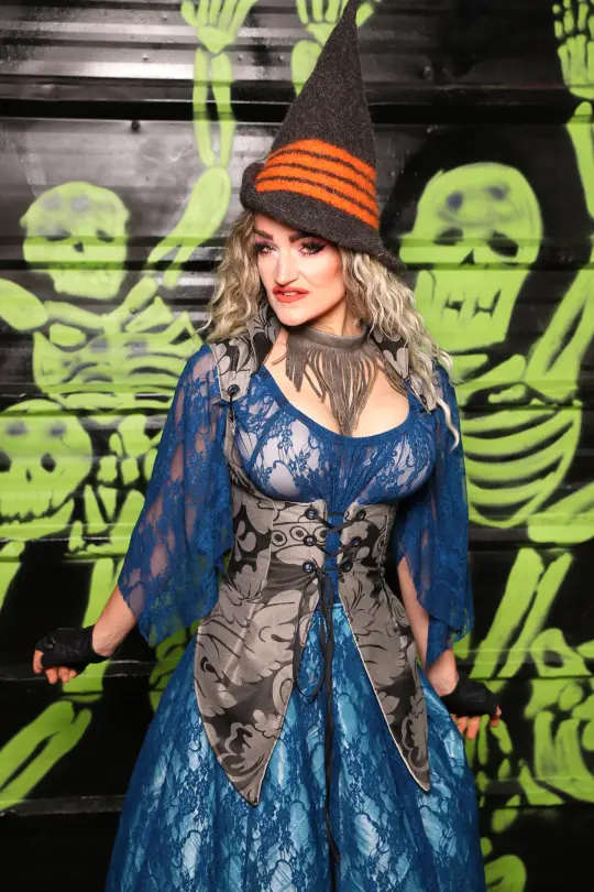 Artemis Underbust in Charcoal Blooms - Spooky Saturday Part 7